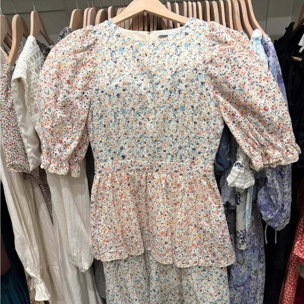 English factory midi eyelet dress